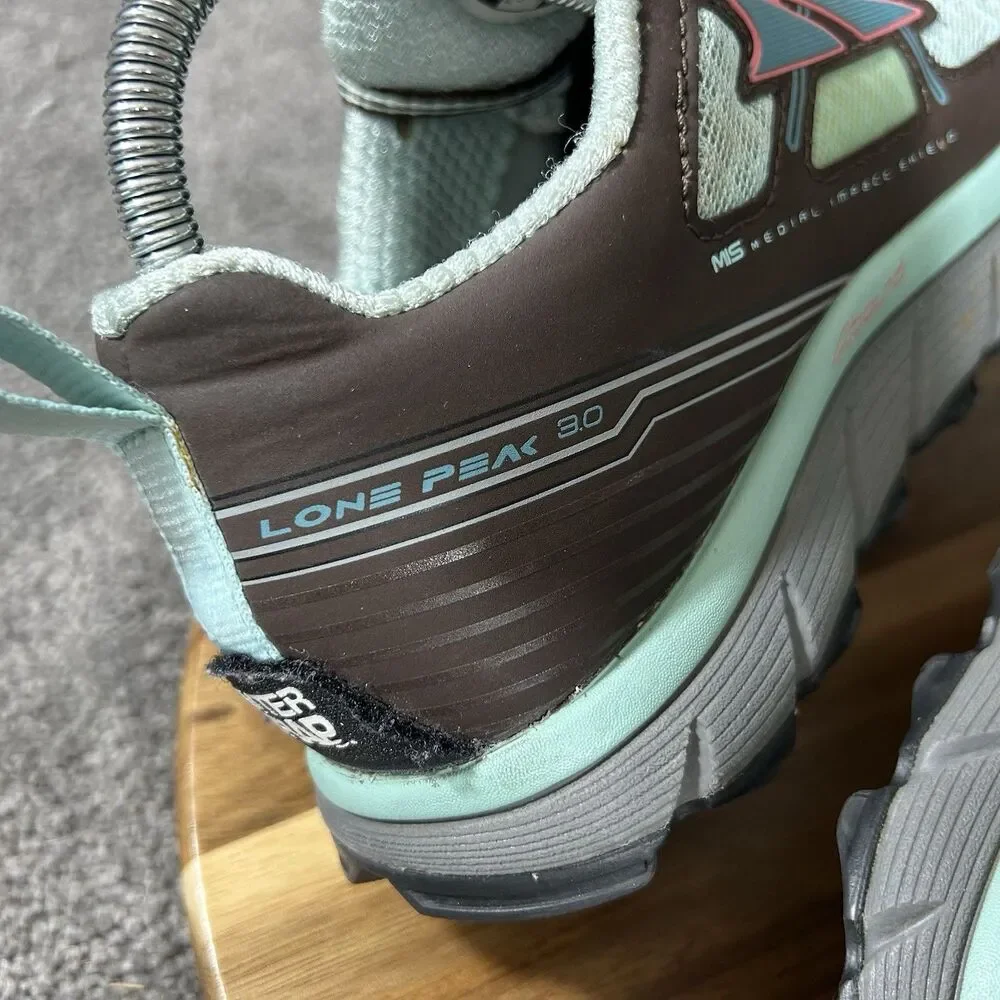 Altra Lone Peak 3.0 Women’s Size 8 Brown Teal Zero Drop Trail Running Shoes Used